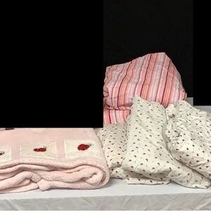 Ladybug blanket and crib sheets